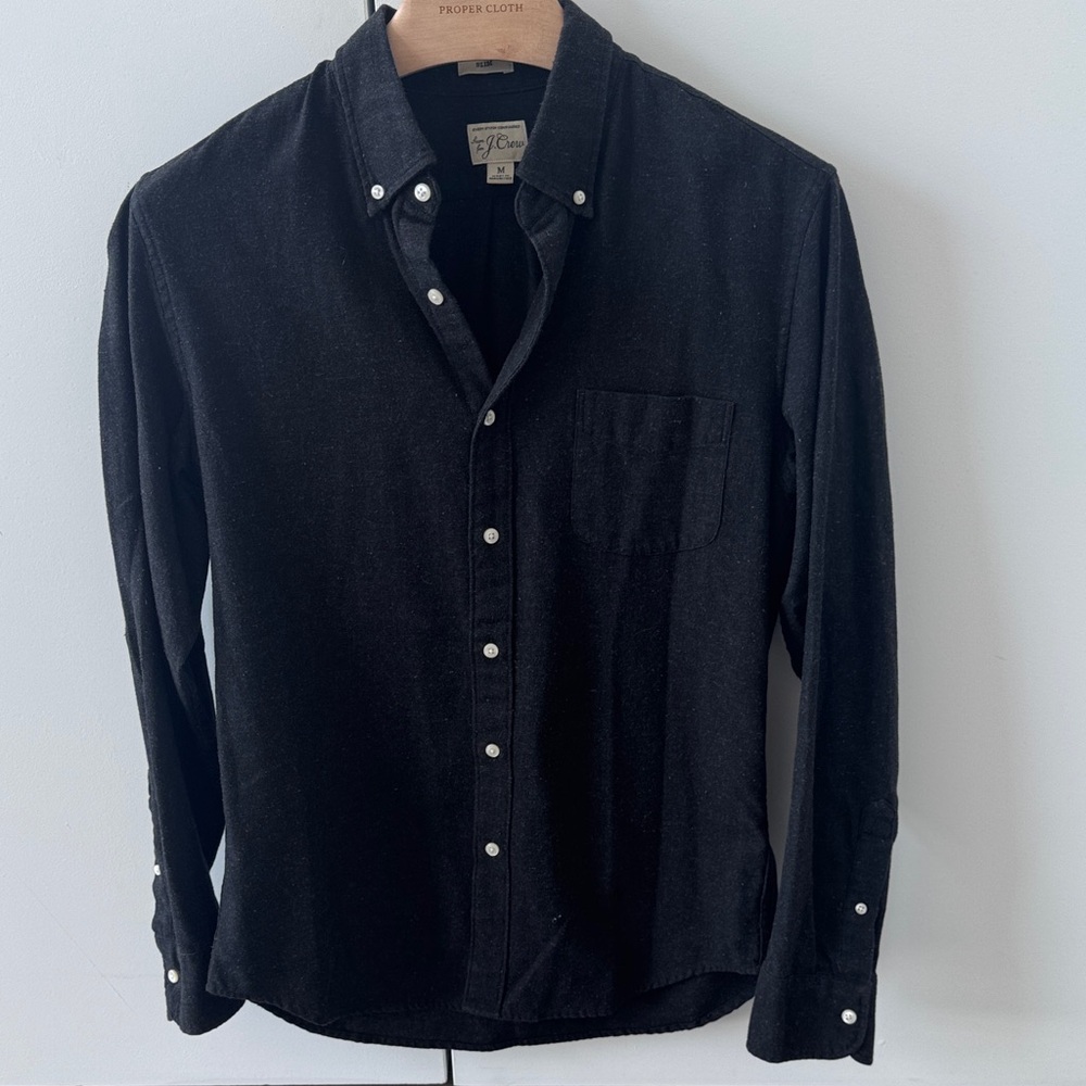 J. Crew Black Casual Button Down Shirt - Slim Fit Men’s Medium